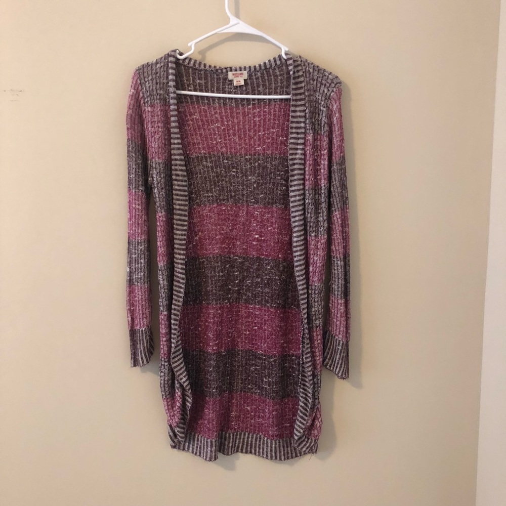 Pink and Gray long sleeve cardigan